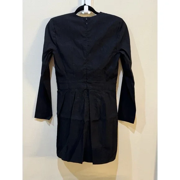 NEW  By Anthropologie Long-Sleeve Sweetheart Slim Mini Dress‎ size 6 black nwt! - Picture 4 of 14